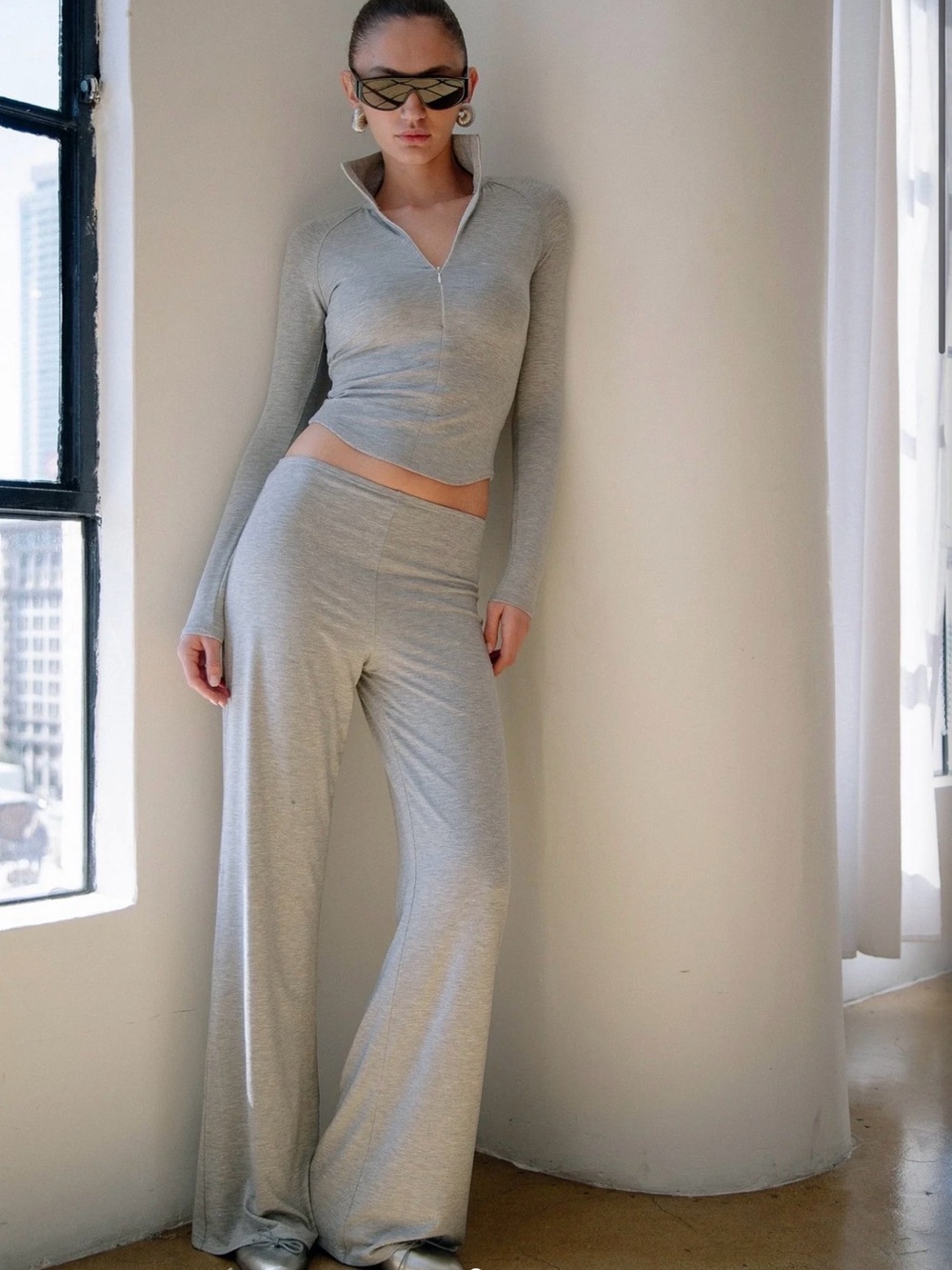 The Line by K Woodley Heather Grey Lounge Pants